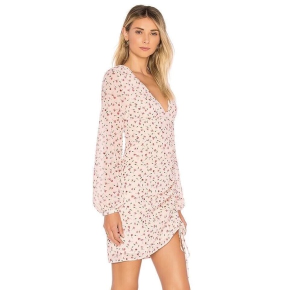 L’ACADEMIE Amber Floral Long Sleeve Mini Dress in Pink - Picture 4 of 10